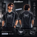 Trendy Spiderman Black Drop Shoulder