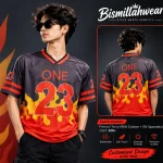 One 23 Red Drop Shoulder